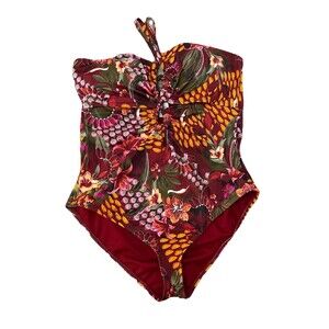 Sofia Vergara Women's XL Burgundy Tropical Pineapple print One Piece Swimsuit